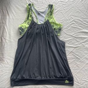 RBX workout top built in bra neon L